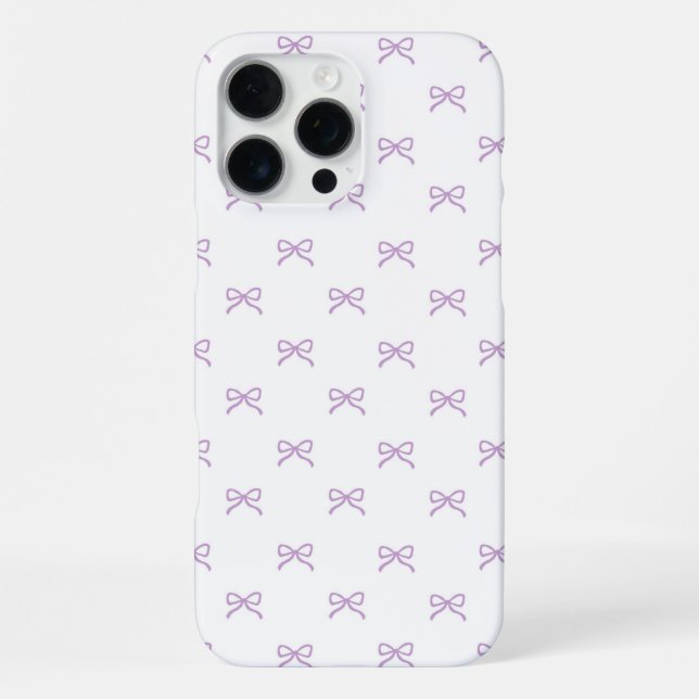 Purple Bow Pattern Coquette Girly Spring Summer iPhone Hülle (Rückseite)
