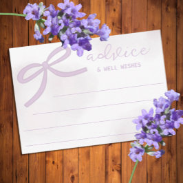 Purple Bow Watercolor Bridal Shower Advice Begleitkarte