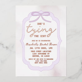 Purple Bow Watercolor Bridal Shower Folieneinladung