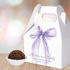 Purple Bow Watercolor Bridal Shower Thank You Geschenkschachtel