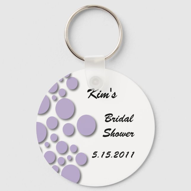 Purple Bubble Bridal Shower Key Chain Schlüsselanhänger (Vorderseite)