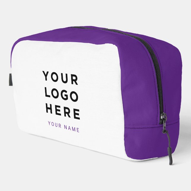 Purple Business Logo Name Instagram Travel Waschbeutel (Rechte Ecke)