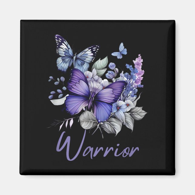 Purple Butterflies Krieger Selbstmordprävention Au Magnet (Vorne)