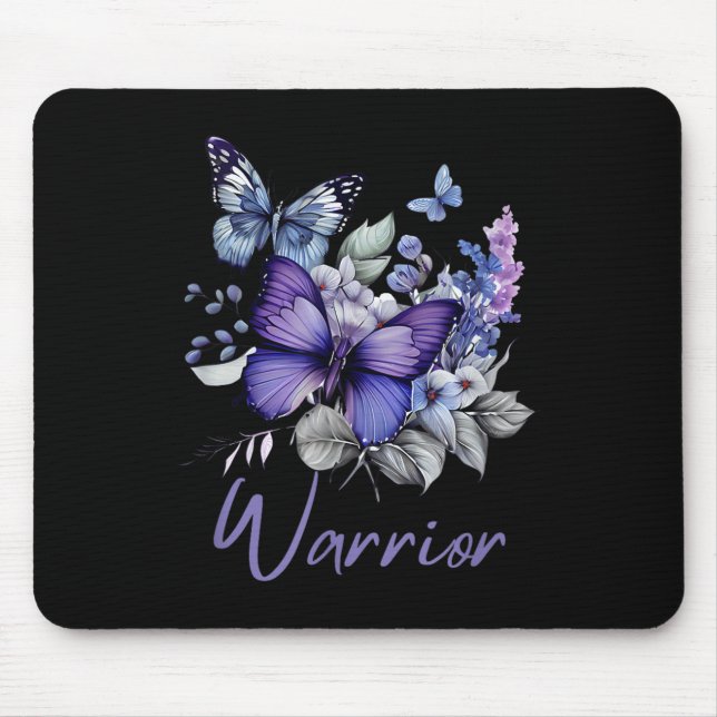Purple Butterflies Warrior Suicide Prevention Awar Mousepad (Vorne)