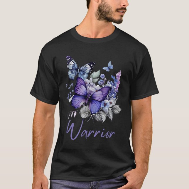 Purple Butterflies Warrior Suizidpräventionspreis T-Shirt (Vorderseite)