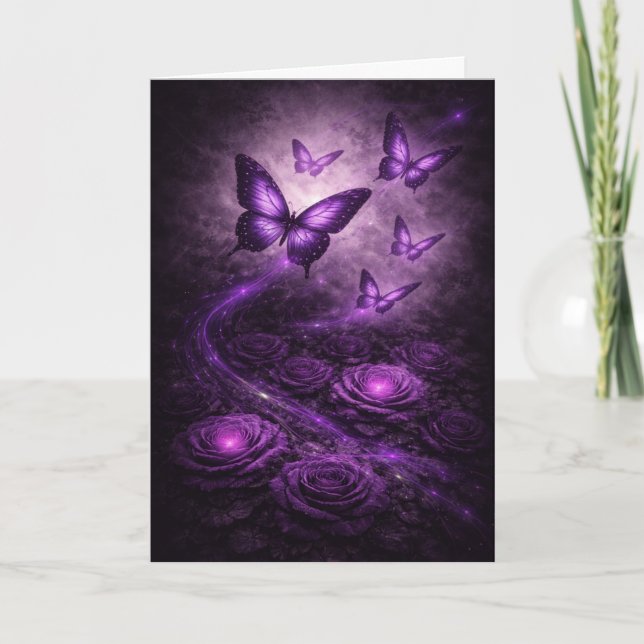 Purple Butterfly– Dark Bloom Collection Karte (Vorderseite)
