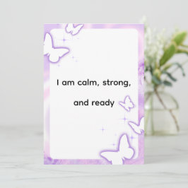 Purple Butterfly Mindful Affirmation Art Feiertagskarte