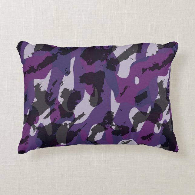 Purple Camo Abstract Dekokissen (Vorderseite)