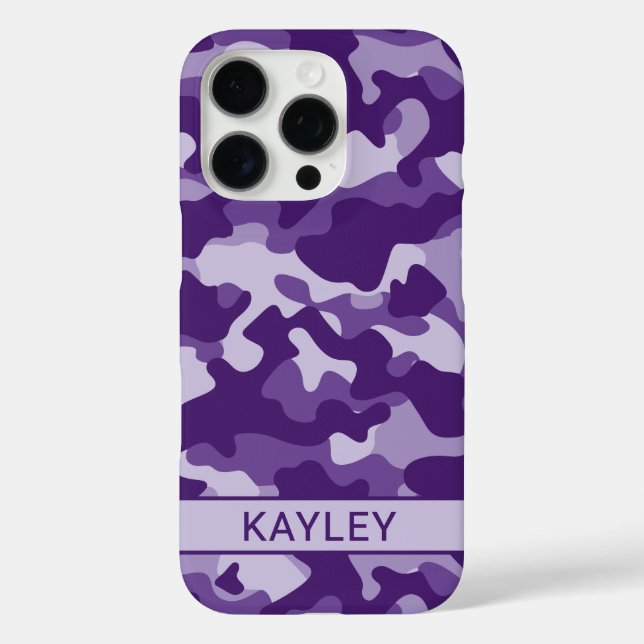Purple Camouflage Personalized Case-Mate iPhone Hülle (Rückseite)