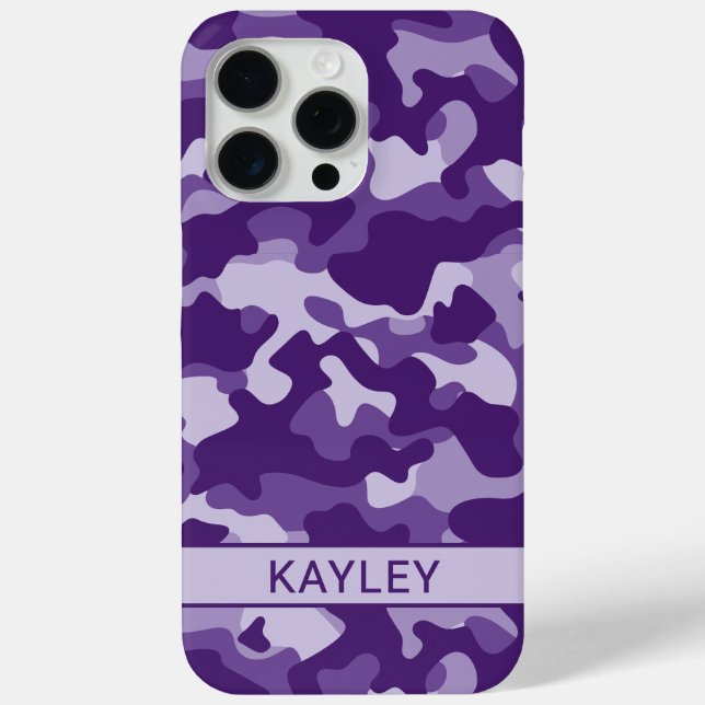 Purple Camouflage Personalized Case-Mate iPhone Hülle (Rückseite)