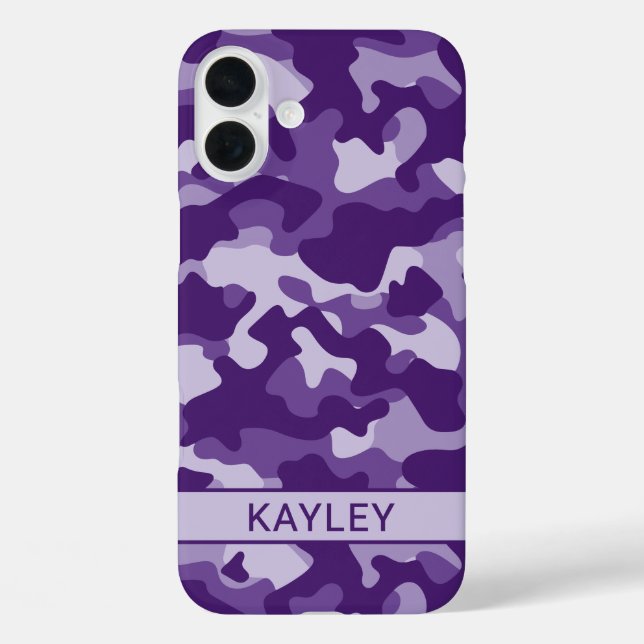 Purple Camouflage Personalized Case-Mate iPhone Hülle (Rückseite)