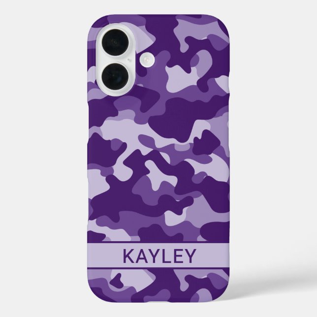 Purple Camouflage Personalized Case-Mate iPhone Hülle (Rückseite)