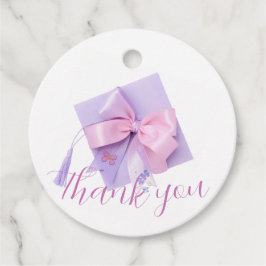 Purple Cap Graduation Party Geschenkanhänger