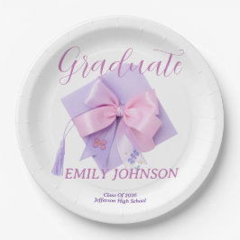 Purple Cap Graduation Party Paper Pappteller