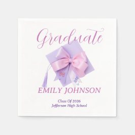 Purple Cap Graduation Party Paper Serviette