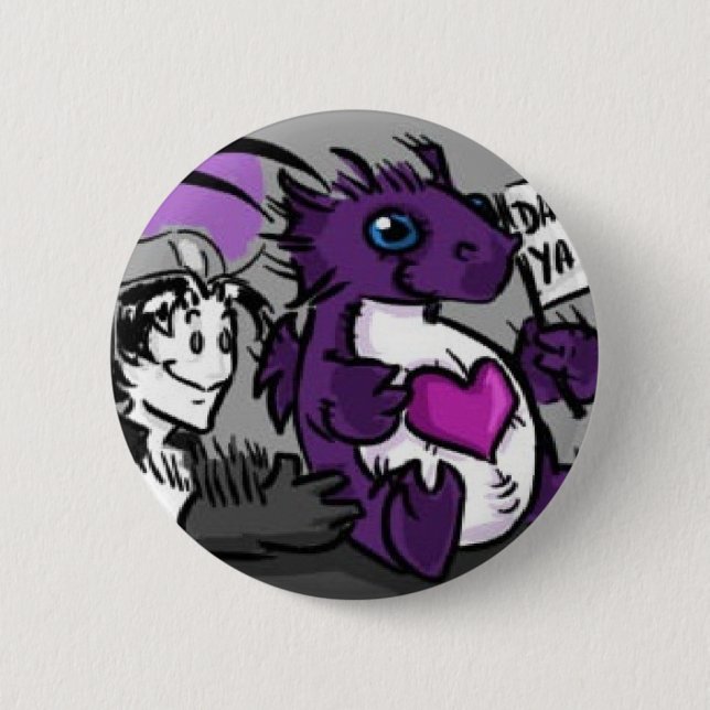 Purple Care Drache Button (Vorderseite)