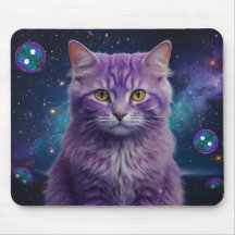 Purple Cat Mouse Pad – Perfect Gift for Cat Lovers