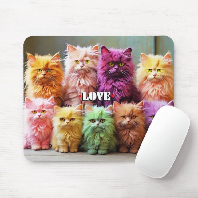 Purple Cat Mouse Pad – Perfect Gift for Cat Lovers Mousepad (Mit Mouse)