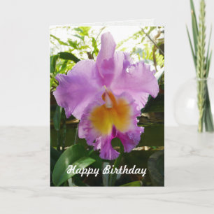 Purple Cattleya Orchid Tropical Flower Template Karte