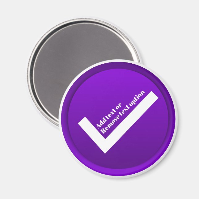 Purple Check Mark Symbol Magnet (Vorderseite/Rückseite)