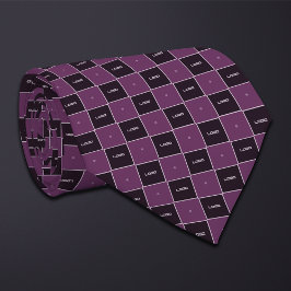 Purple Checkerboard Logo Pattern Krawatte