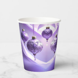 Purple Christmas Ball Holiday Paper Cups Pappbecher