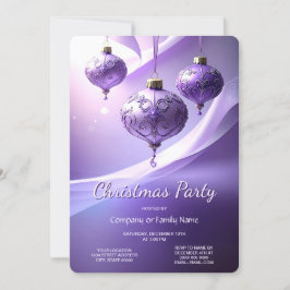 Purple Christmas Ball Holiday Party Invitation Einladung