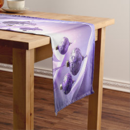 Purple Christmas Ball Holiday Table Runner Mittelgroßer Tischläufer