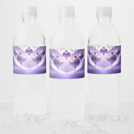 Purple Christmas Ball Water Bottle Label Wasserflaschenetikett