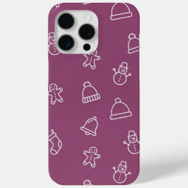 Purple Christmas texture with festive elements Case-Mate iPhone Hülle