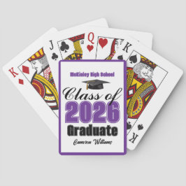 Purple Class of 2026 Custom Graduation Party Spielkarten