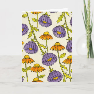 Purple Coneflower Pattern Blank Karte