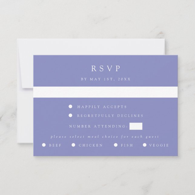 Purple Coordinate Wedding RSVP Card Karte (Vorderseite)