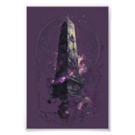 Purple Cosmic Obelisk Occult Dark Art Fotodruck