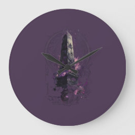 Purple Cosmic Obelisk Occult Dark Art Große Wanduhr