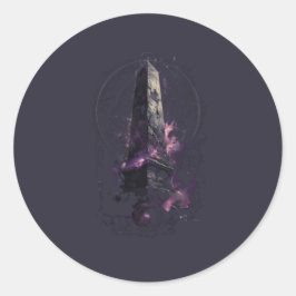 Purple Cosmic Obelisk Occult Dark Art Runder Aufkleber
