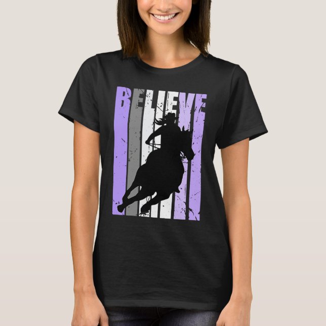 Purple Cowgirl Barrel Racing Horse Riding Rider Ri T-Shirt (Vorderseite)