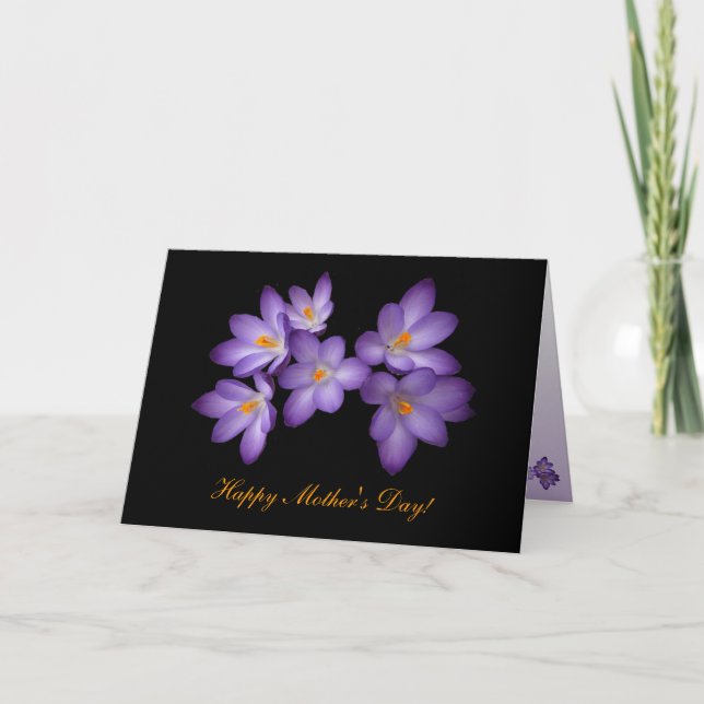 Purple Crocus Mother's Day Karte (Vorderseite)