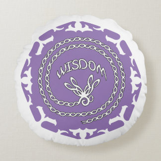 Purple Crown Chakra "Wisdom" Dragonfly White BG Rundes Kissen