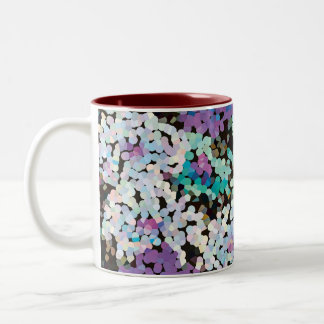 Purple Crystal Floral Blooms Zweifarbige Tasse