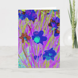 'Purple Daffodils' Leere Grußkarte Karte