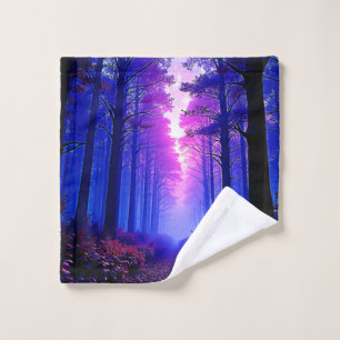 Purple Dämmerungswälder: Surrealistische Kunst Badhandtuch Set