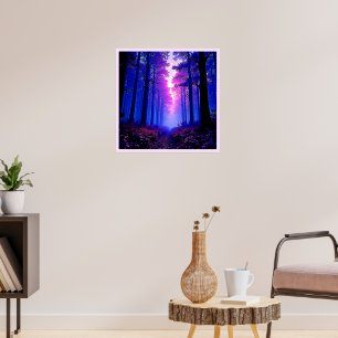 Purple Dämmerungswälder: Surrealistische Kunst Poster