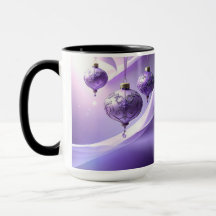 Purple Decorative Christmas Ball Holiday Mug