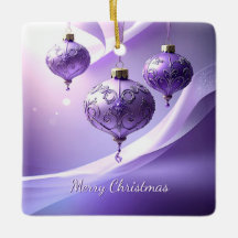 Purple Decorative Christmas Ball Holiday Ornament