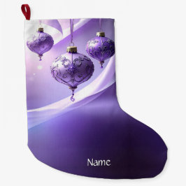 Purple Decorative Christmas Ball Holiday Stocking Großer Weihnachtsstrumpf