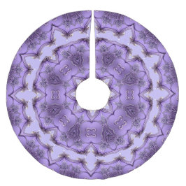 Purple Decorative Christmas Tree Skirt Polyester Weihnachtsbaumdecke