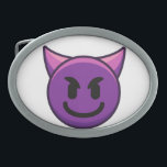 Purple Devil Emoji Belt Buckle Ovale Gürtelschnalle<br><div class="desc">Purple Devil Emoji Belt Buckle</div>