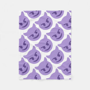 Purple Devil Emoji Fleecedecke