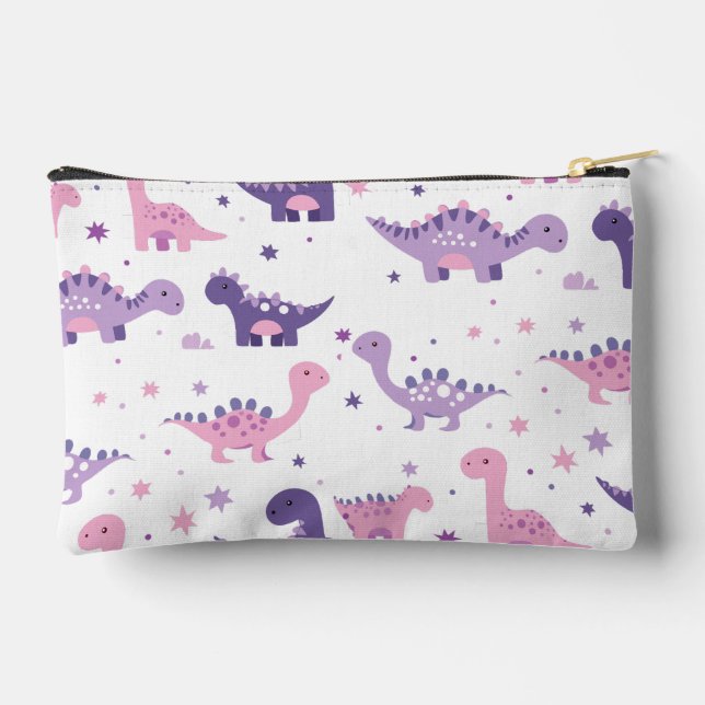 Purple Dinosaur Pencil Case for Girls  Zubehörtasche (Rückseite)